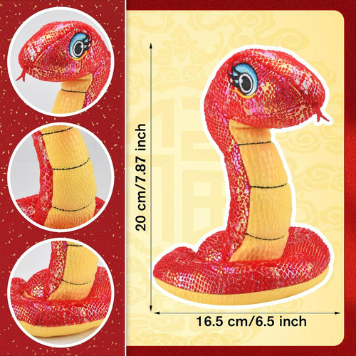 2pcs Juego De Dos Juguetes De Peluche Serpiente De Año
