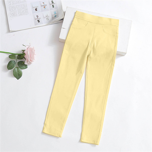 Pantalones, Leggings De Color Liso De Color Caramelo Para Ni
