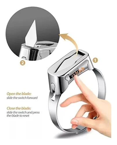 Anillo Defensa Personal Navaja Oculta Táctico Ajustable