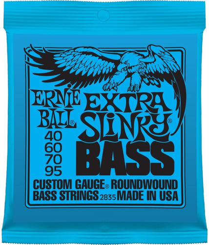 Encordado Ernie Ball 2835 Extra Slinky Bajo De 4 Cuerdas
