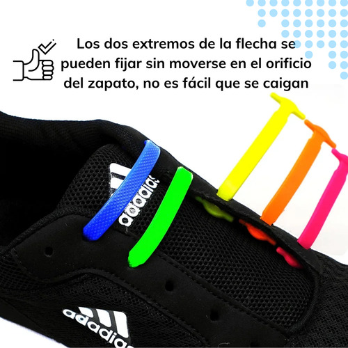 13 Pares Cordones Planos Elásticos De Para Zapatillas De 16 Piezas Agujetas De Silicona Sin Ataduras