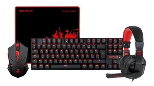 Combo Gamer Retrouliminado Teclado Mouse Redragon K552 Bb Sp