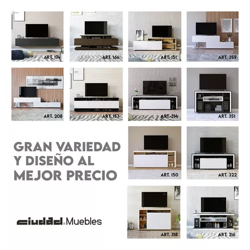 Combo Rack y Panel Flotante 160Cm - Ciudad Muebles