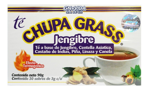 Imagen 5 de 5 de Té Chupa Grass Jengibre (30 Sobres) Gn+vida
