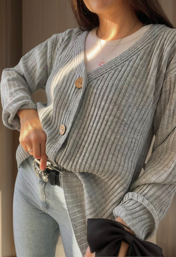 Cardigan Mujer Sweater Con Botones Pullover Saco / Calidad