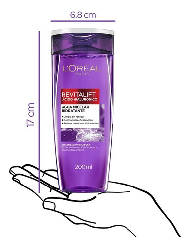 Agua Micelar L'oreal París Revitalift Hialurónico X 200 Ml