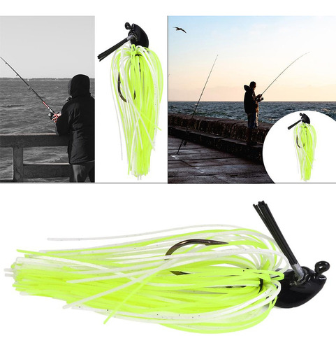 5 Jigs Para Pesca De Lubina Jig De Fútbol Kit De 10g Verde