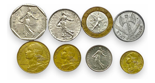 Wow Lote De 8 Monedas Del País De Francia