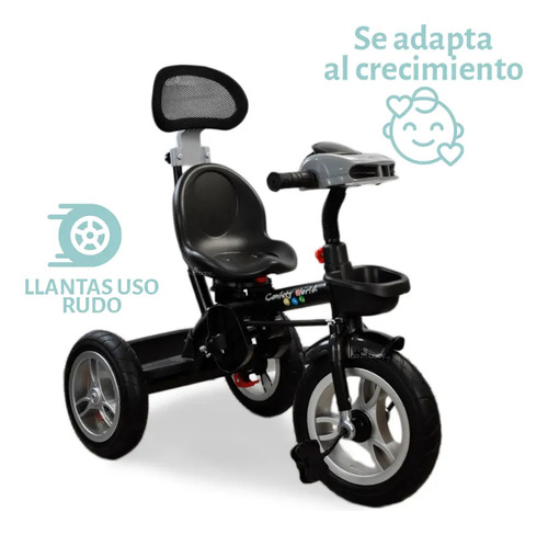 Triciclo Confetyworld Multifuncional 360 T19 Gris