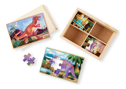 Rompecabezas Bandai De Dinosaurios En Caja Multicolor