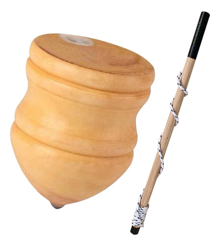 Trompos De Madera Clásicos 8 Pulgadas Con Varilla De 50 Cm