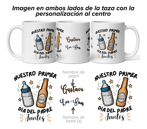Tazas Personalizadas Para Papás Primerizos Dia Del Padre Blanco Español