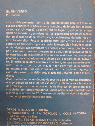 Imagen 2 de 5 de El Universo * Paul Couderc * Eudeba *