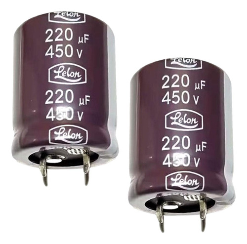 2 Piezas 220uf 450v Condensador Electrolítico De Aluminio