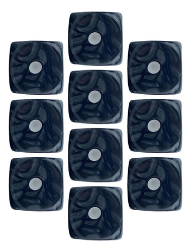 10 Uds. Dados De 6 Lados, Juego De Dados, Negro Negro .