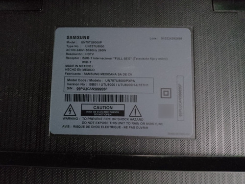 Imagen 4 de 6 de Tv Samsung De 75 Pulgadas Serie 8 Para Repuesto