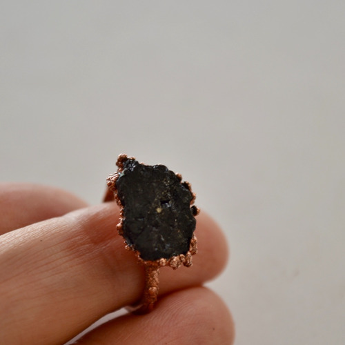 Imagen 3 de 8 de Anillo Turmalina Negra, Cobre, Piedra De Proteccion