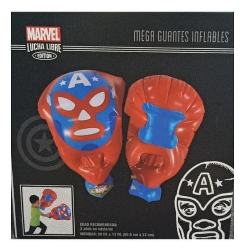 Guantes Inflables Capitan America Niño Marvel Lucha Libre