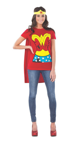 Dc Comics Wonder Woman T-shirt With Cape And Headband, Red,