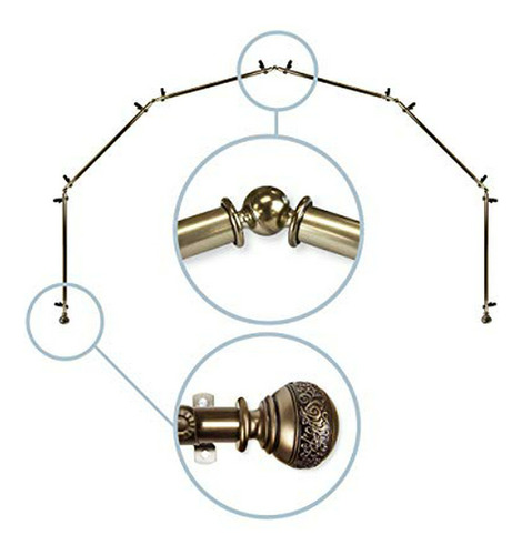 Barra Cortina Ventanas Bow Nathan, Bronce Antiguo 