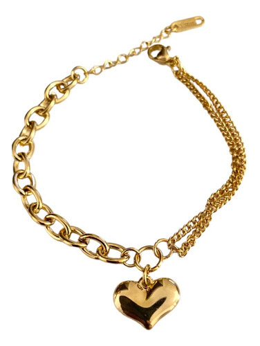 Pulsera Bisuteria Fina Acero Dorado 