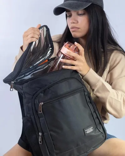 Mochila Canva Bacon Con Aislación Térmica Color Gris