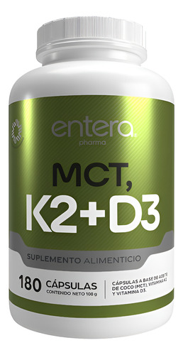 Multivitaminico Mct Entera Vitamina K2 Y D3 Mct 180 Capsulas Sabor Sin sabor