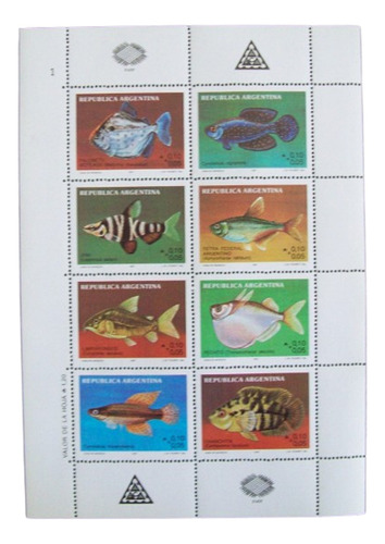 Argentina, Bloque Gj Hb 60 Peces De Ríos 1 Mint L0704