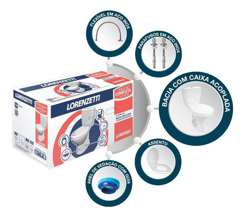 Vaso Sanitário Com Instalação Completa Lorenway - Lorenzetti Cor Branco