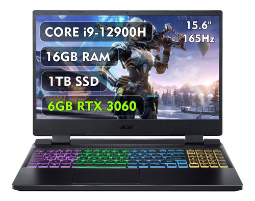 Acer Nitro 5, Core I9-12900h, 16gb, 1tb Ssd, 165hz, Rtx 3060
