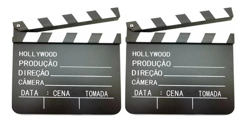 Kit 2 Claquete Cinema Filmagem Decoração Youtuber 20cm