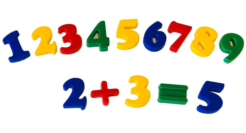Imagem 1 de 5 de Conjunto Alfabeto Móvel + Numerais Em Plástico + Brinde -mmp