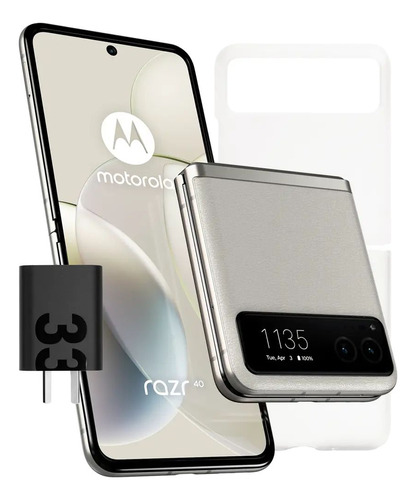 Celular Motorola Razr 40 Blanco Marfil  Ar Ss8+256 Ds Rtl.