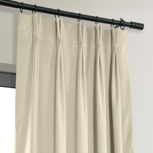 Cortina De Terciopelo Plisada Opaca 140 X 213 Cm