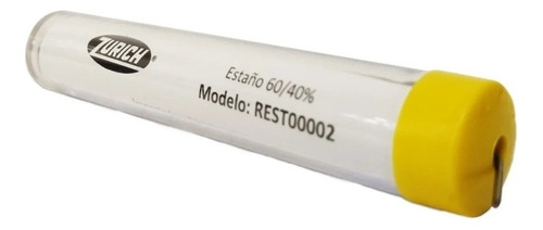 Estaño Zurich 1 Mm 60/40 Rollo En Tubo De 17gr 3 Metros