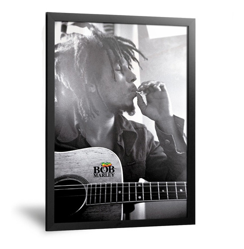 Cuadro Bob Marley Guitarra Reggae Rock Rasta Rastas 35x50cm