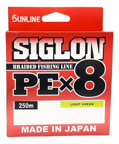 Linha Sunline Pesca Siglon Pe X8 130lb 10 250m Light Green