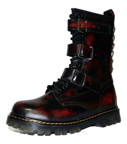 Bota Gothic Rock Hebilla 13 Bullet Metálica