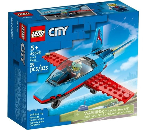 Imagen 1 de 6 de Lego City Avion Con Piloto Acrobatico 59 Pzas Bloques 60323