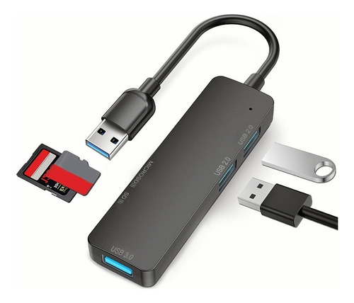 Adaptador Hub Usb 6 En 1 Para Pc, Sd, Microsd