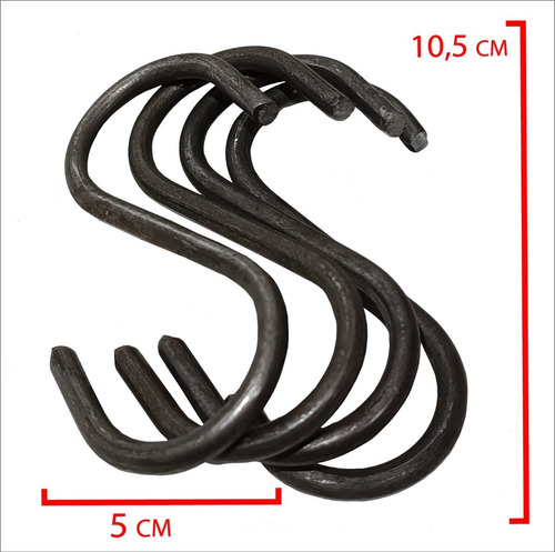 Imagen 2 de 3 de Ganchos Carnicero Colgar Carne Asador Fogon 4 Unidades 10cm