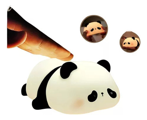 Lámpara Nocturna Panda Para Niños, Silicona Apta Para Uso Al