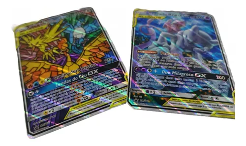 Carta Pokémon Lendário Mewtwo E Mew Gx Sintonia Mental