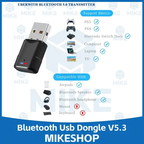 Transmisor Bluetooth 5.3 Para Nintendo Switch Ps5 / 4 / Mike