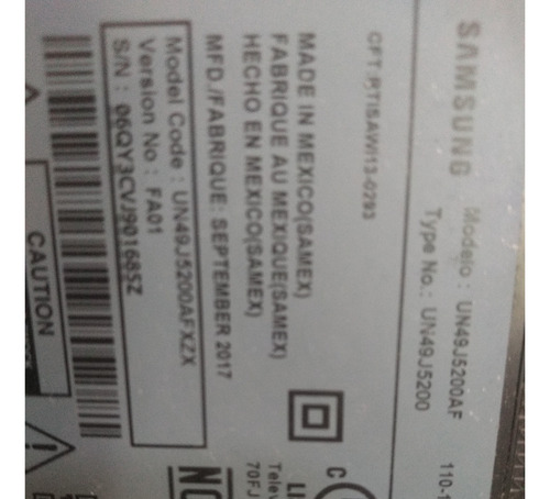 Main Samsung Mod.un49j5200af (Usado)