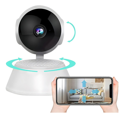 Cámara De Seguridad Wifi 1080p Con Alarma Y Visión Nocturna Color Blanco