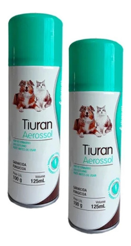 2 Tiuran Aerosol 125ml Contra Sarna Fungo Envio Imediato