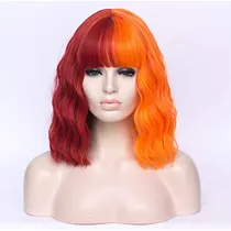 Comprar Tcaiact 14 Short Bob Wavy Curly Bangs Wig Air Bangs Km556