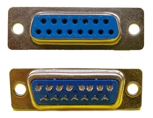 Ficha Conector Sub-d Hembra Cable 15 Vias Db15 Db 15 X 12u 