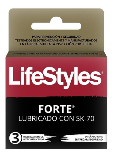 Preservativo Forte (latex Más Grueso) Lyfe Styles 3 Unidades